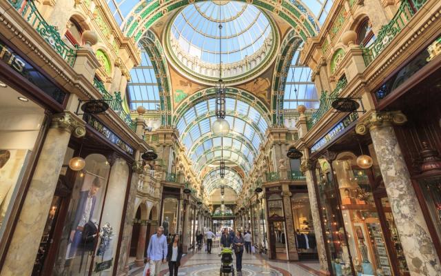 Leeds Victoria quarter showing the glass roof